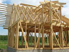 Монтаж деревянных каркасных конструкций