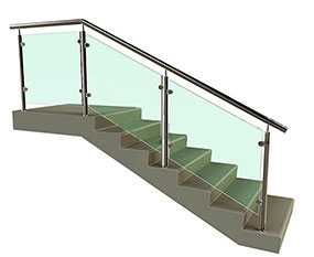 Изготовление ограждений для лестниц с заполнением из монолитного поликарбоната