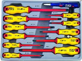 Набор отверток диэлектрических 12 предметов (ШЛИЦ. 2.4, 3, 3.5, 4, 5.5, 6.5, 8ММ + PH.0,1,2,3, ИНДИКАТОР)