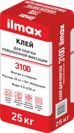 Клей для плитки повышенной фиксации ilmax 3100 unifix