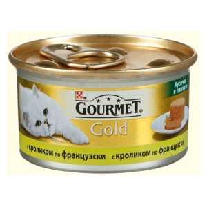 Консервы для кошек Gourmet Gold кролик по-французски кусочки в паштете 85 гр