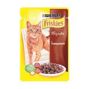 Влажный корм для кошек Friskies с говядиной в подливе 100 гр