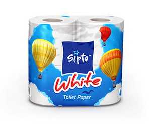 Двухслойная туалетная бумага Sipto White