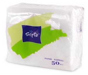 Бумажные салфетки белые Sipto 50шт