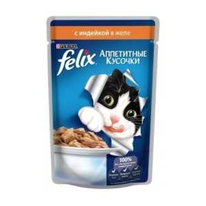 Felix консерва для кошек с индейкой в желе 85 гр