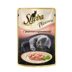 Sheba Pleasure с форелью и креветками 85 гр