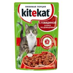 KiteKat консервы говядина в соусе 100 гр