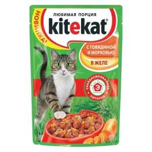 KiteKat консервы говядина и морковь в желе 100 гр
