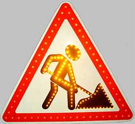 Знак дорожный светодиодный 'Дорожные работы'