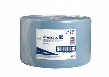  Протирочный материал WypAll® L40 в рулоне, голубой, трехслойные, 750 листов, (285 м)
