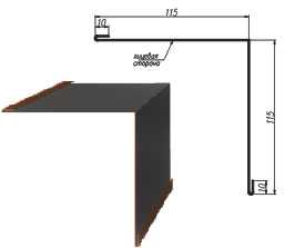 Планка угла внутреннего 115