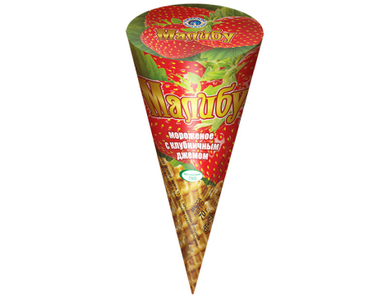 Мороженое Малибу с клубничным джемом