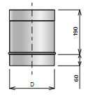 Жесткая вставка для дымохода R02 L=250мм

