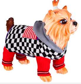 Свитер DEZZIE для собак с рисунком шахматной доски