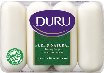 Туалетное мыло DURU PURE&NATURAL Классическое 4х85 г 