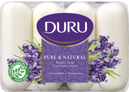 Туалетное мыло DURU PURE&NATURAL Лаванда 4х85 г 