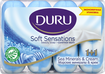 Туалетное мыло DURU 1+1 Soft Sensations Морские минералы 4x90 г 