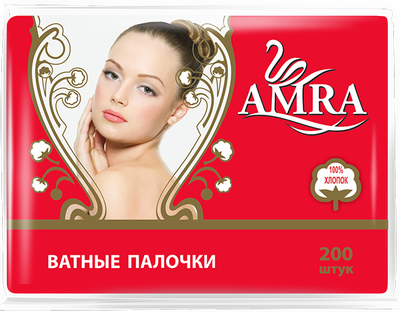 Ватные палочки AMRA в пакете 200 шт