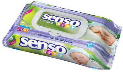 Салфетки влажные SENSO BABY для детей 72 шт