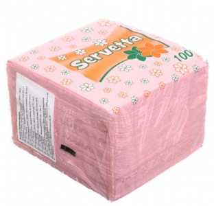 Салфетки сервировочные Ruta 24×24 см 100 шт Servetta розовые