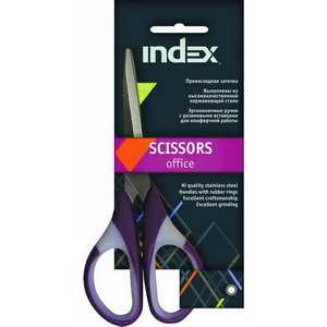 Ножницы с резиновыми вставками INDEX 15см 