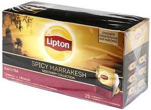 Чай Lipton Spicy Marrakesh черный с пряными нотками вкусом мяты и мандарина 50 г 25 пакетиков 