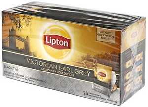 Чай Lipton Victorian Earl Greу черный с ароматом бергамота 50 г 25 пакетиков 