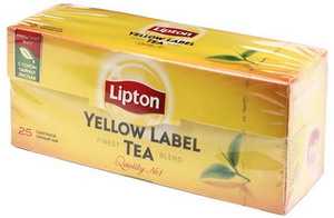 Чай Lipton Yellow Label Tea 50 г 25 пакетиков черный чай