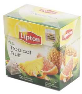 Чай Lipton ароматизированный в пирамидках 36 г Tropical Fruit черный чай