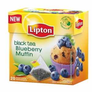 Чай Lipton ароматизированный в пирамидках 36 г Blueberry Muffin черный чай