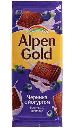 Шоколад Alpen Gold Черника с йогуртом молочный шоколад 90 г
