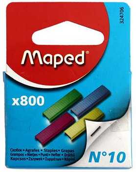 Скобы для степлеров Maped №10 800 шт. цветные