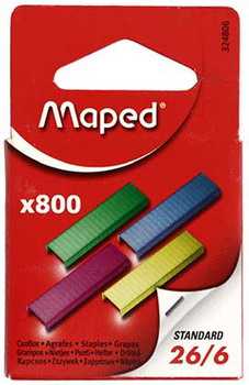 Скобы для степлеров Maped №26/6 800 шт. цветные