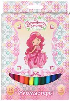 Фломастеры Strawberry Shortcake 12 цветов толщина линии 1-2 мм вентилируемый колпачок