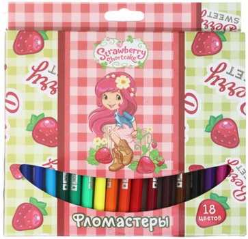 Фломастеры Strawberry Shortcake 18 цветов толщина линии 1-2 мм вентилируемый колпачок