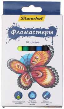 Фломастеры «Бабочки» в картонной упаковке, 18 цветов, толщина линии 1-2 мм, вентилируемый колпачок