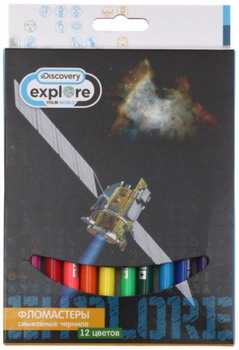 Фломастеры Discovery, 12 цветов, толщина линии 1-2 мм, вентилируемый колпачок