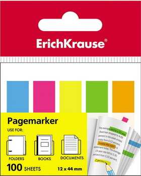 Пластиковые флажки с клеевым краем Erich Krause 5х12х44 мм 100 л