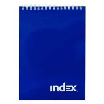 Блокнот А5 40листов серия Office classic INDEX верхняя спираль в клетку цвет синий