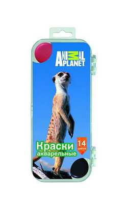 Акварель медовая Action! Animal Planet 14 цветов в пластиковой коробке без кисти