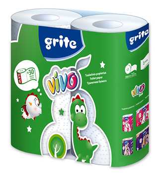 Туалетная бумага Grite VIVO белая 4 рулона в упаковке