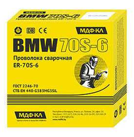 Проволока сварочная омедненная BMW 70S-6 Ø 1.0 (15 кг) (СВ08Г2С) - BMW (Китай)