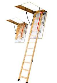 Складная деревянная лестница на чердак Fakro LWS Komfort Plus