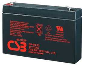 Аккумуляторная батарея 6V/7.2Ah CSB GP 672 (F1); 151х94х34 (ШхВхГ)-CSB Battery (Вьетнам)