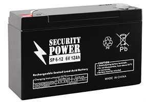 Аккумуляторная батарея 6V/12Ah Security Power SP 6-12 (F1); 151x94x50 (ШхВхГ)-Security Power (Китай)