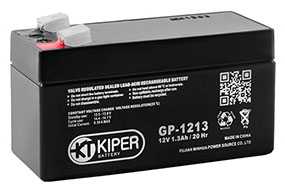 Аккумуляторная батарея 12V/1.3Ah Kiper GP-1213 (F1); 97х51х43 (ШхВхГ)-Kiper (Китай)