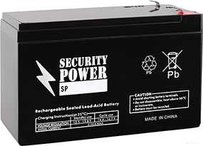 Аккумуляторная батарея 12V/9Ah Security Power SP 12-9 (F2); 151x94x65 (ШхВхГ)-Security Power (Китай)