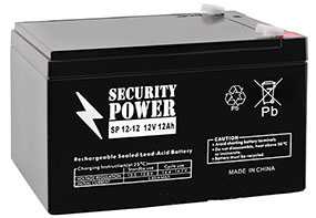 Аккумуляторная батарея 12V/12Ah Security Power SP 12-12 (F2); 151x94x98 (ШхВхГ)-Security Power (Китай)