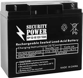 Аккумуляторная батарея 12V/18Ah Security Power SP 12-18; 181x167x76 (ШхВхГ)-Security Power (Китай)