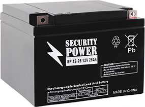 Аккумуляторная батарея 12V/26Ah Security Power SP 12-26; 166x125x175 (ШхВхГ)-Security Power (Китай)